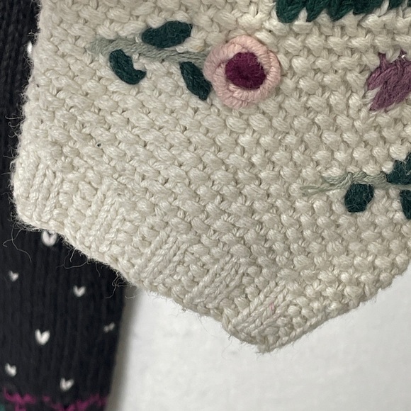 Cullinane Vtg 80s Grandma Floral Cottagecore Sweater Hand-Knit Medium Coquette - Picture 5 of 7